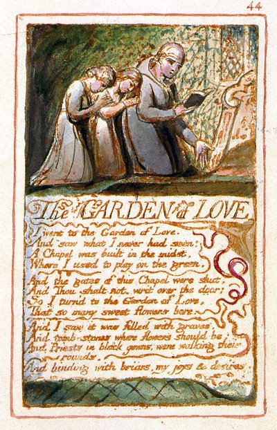 Canciones de Inocencia y de Experiencia copia Z objeto 44 El JARDÍN del AMOR de William Blake